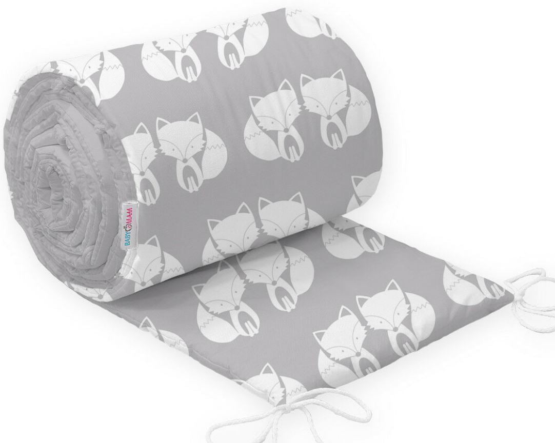 Bumper Crib Baby Bedding Fit To 90X40cm Size 260cm Fox Grey