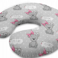 Cover For Feeding Pillow Baby Nursing Breastfeeding Teddy Girl Bear Grey