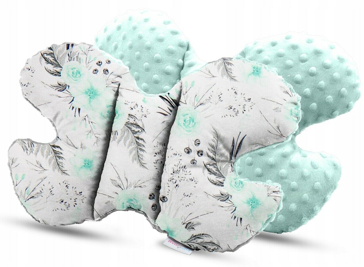 Baby Cocoon set 6pc Double-sided Bed Cushion GREEN FLOWERS