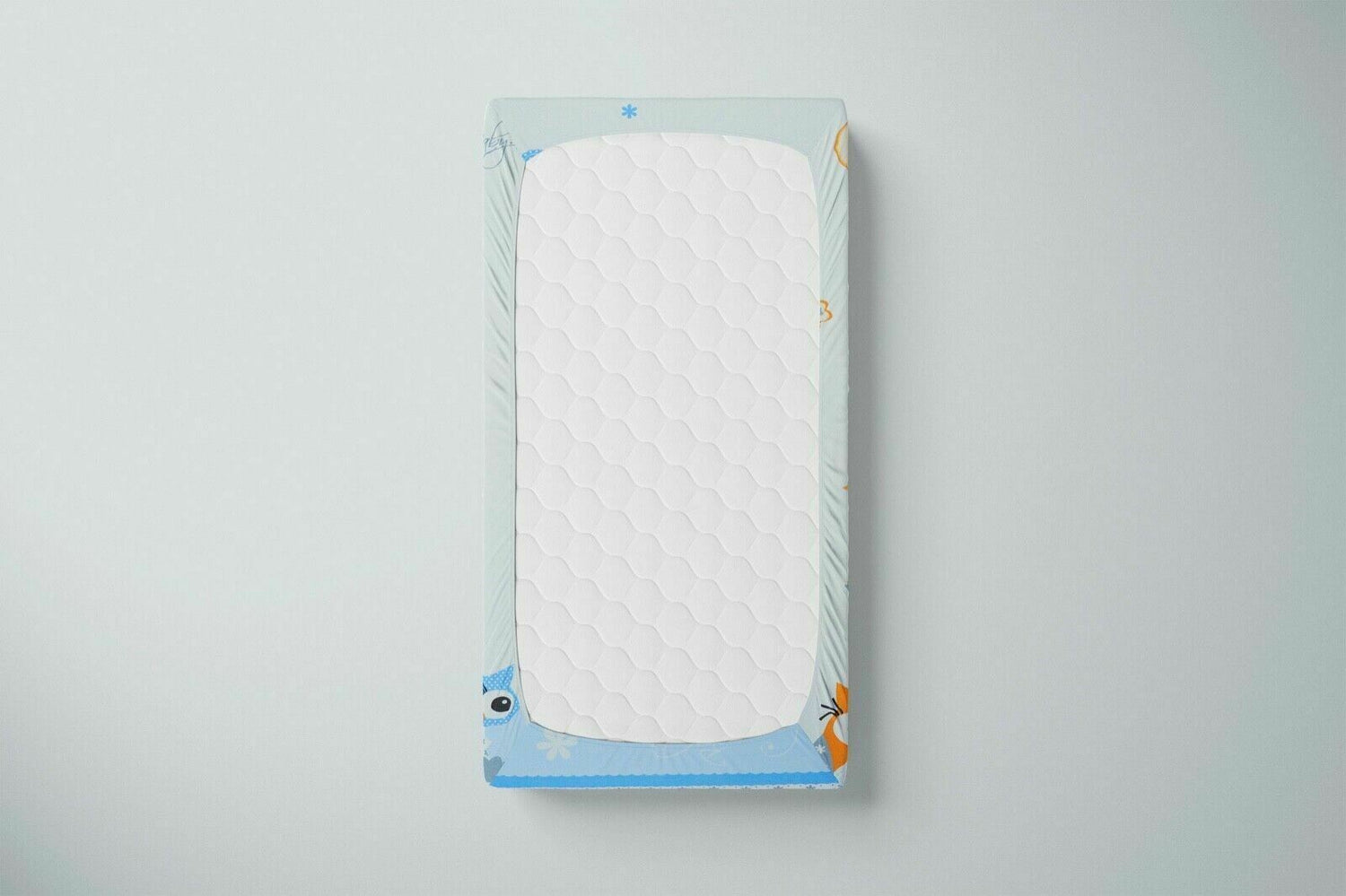 Baby Fitted Cot Bed Sheet Printed 100% Cotton Mattress 140X70cm Owls Moon Blue