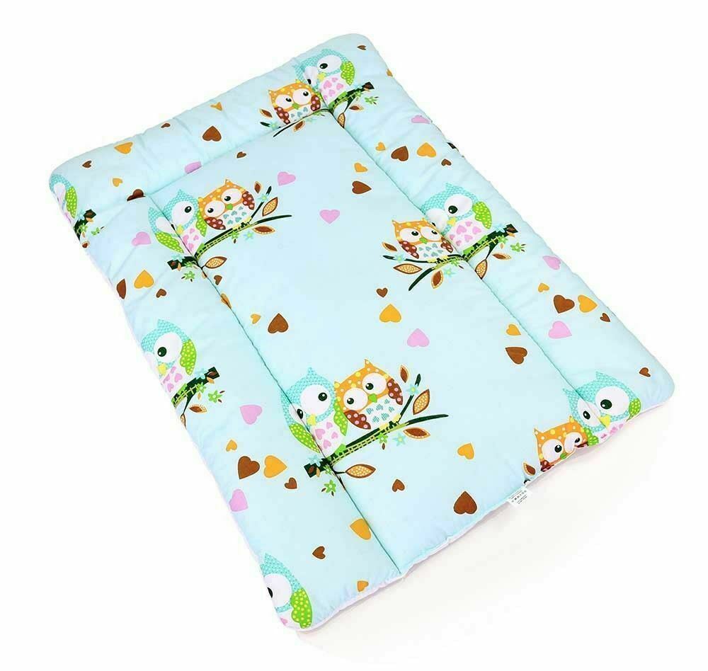 Baby 100% cotton changing mat child toddler Owls turquoise