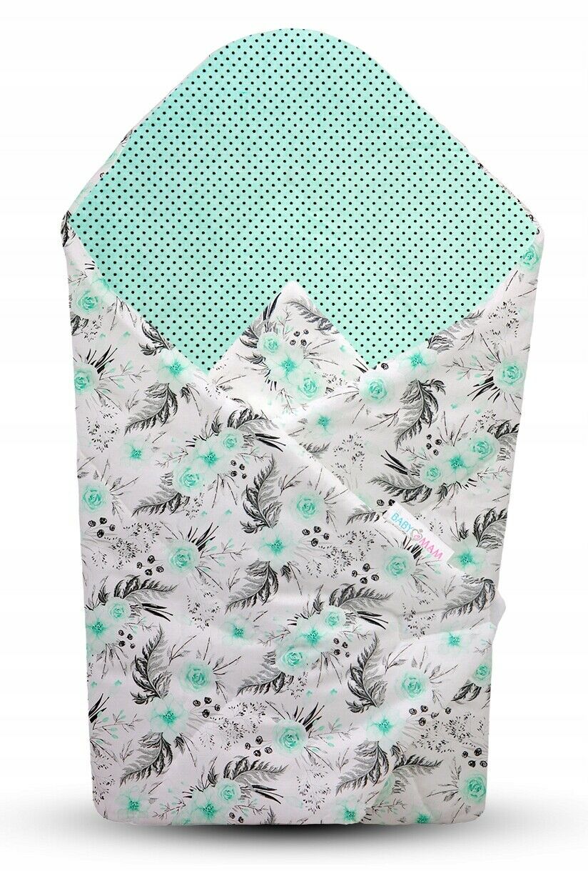 Baby Cocoon set 6pc Double-sided Bed Cushion GREEN FLOWERS