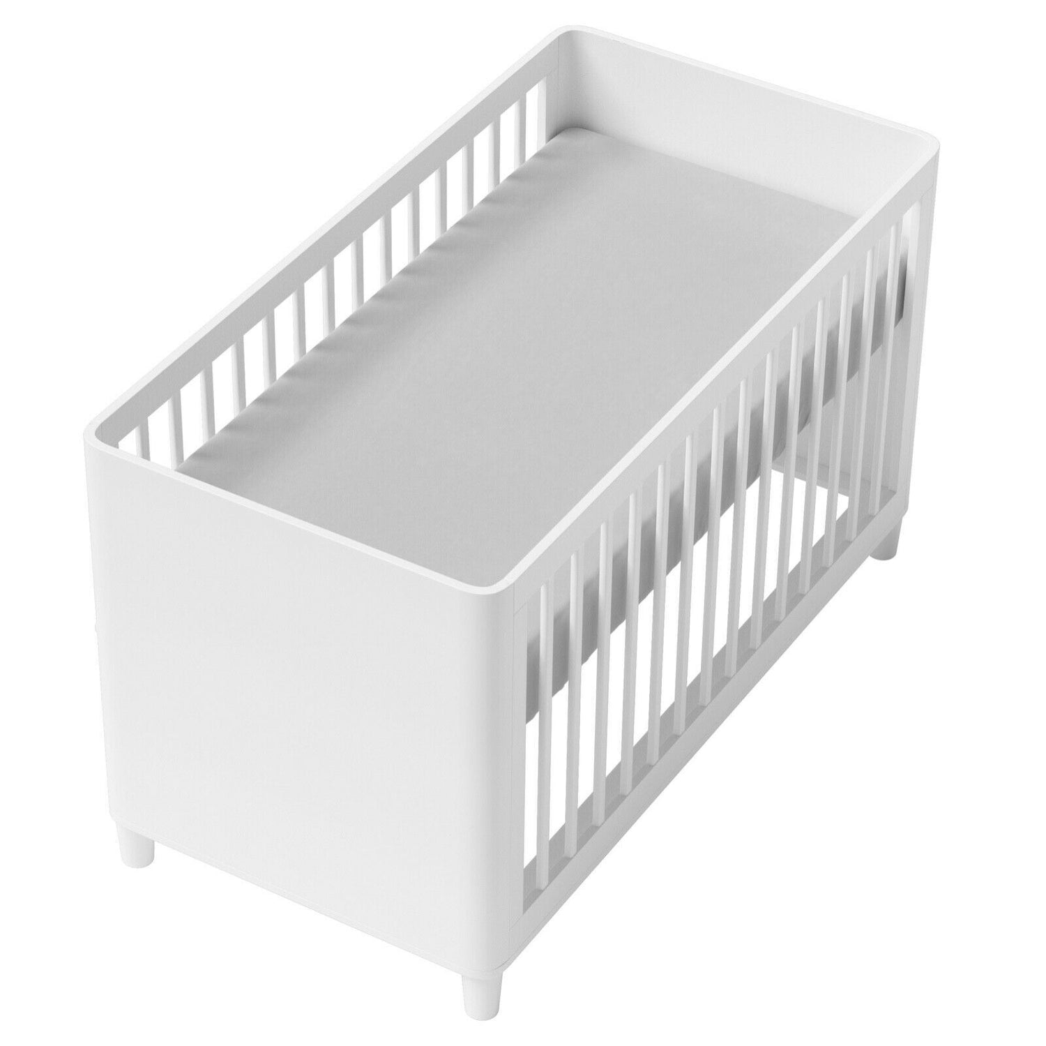2-pack soft fitted sheet jersey stretchy cotton fit Crib/Cradle 90x40 Light Grey