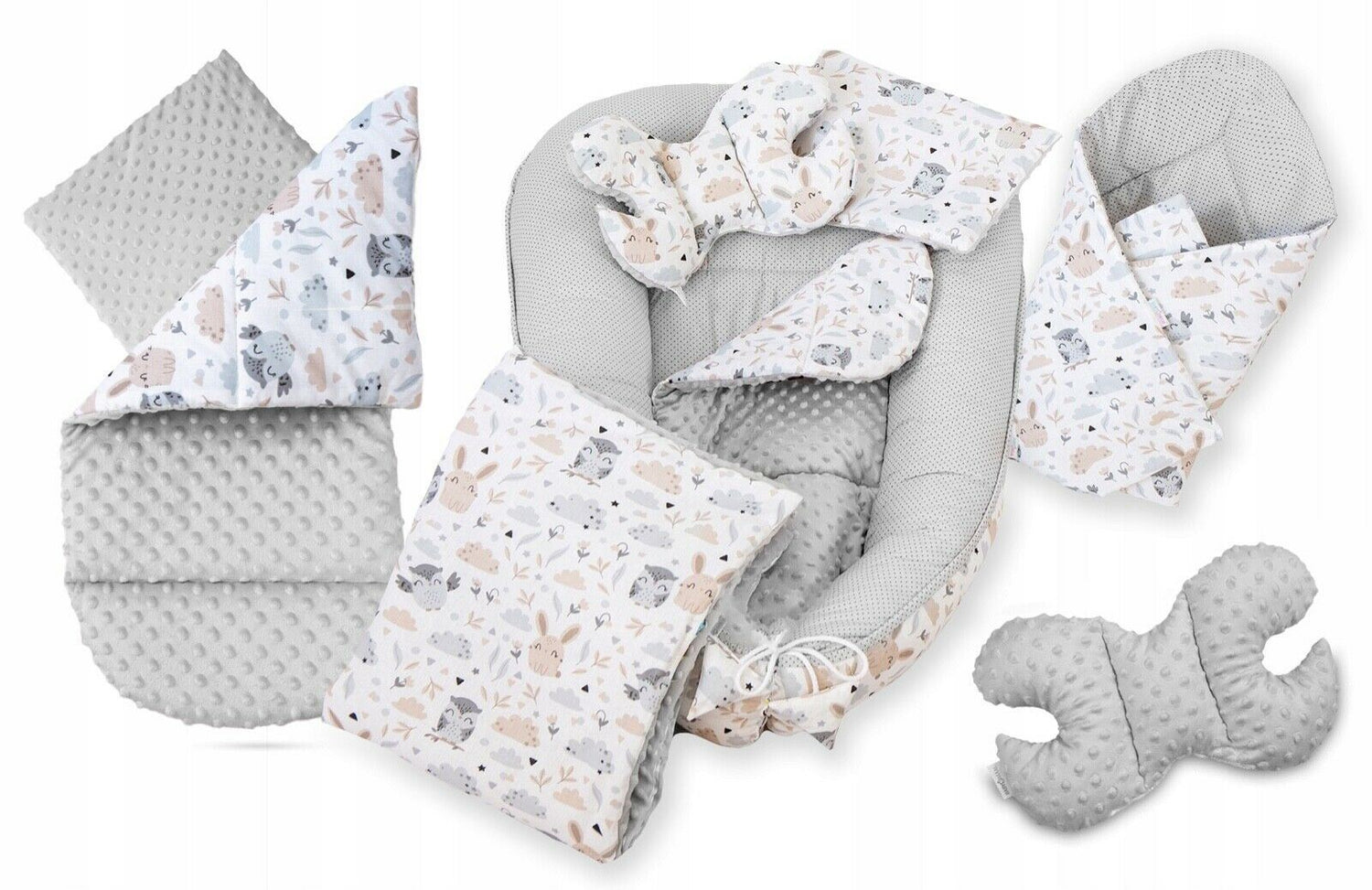 Baby 6pc Double-sided soft infant Cocoon Forest Friends