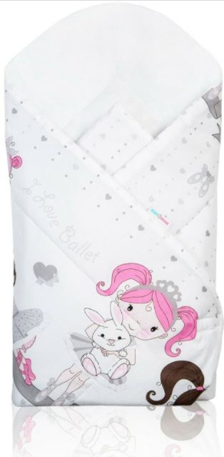 Baby Swaddle Wrap Newborn Bedding Blanket 100% Cotton Sleeping Bag Ballerina Grey - MyHappy Baby