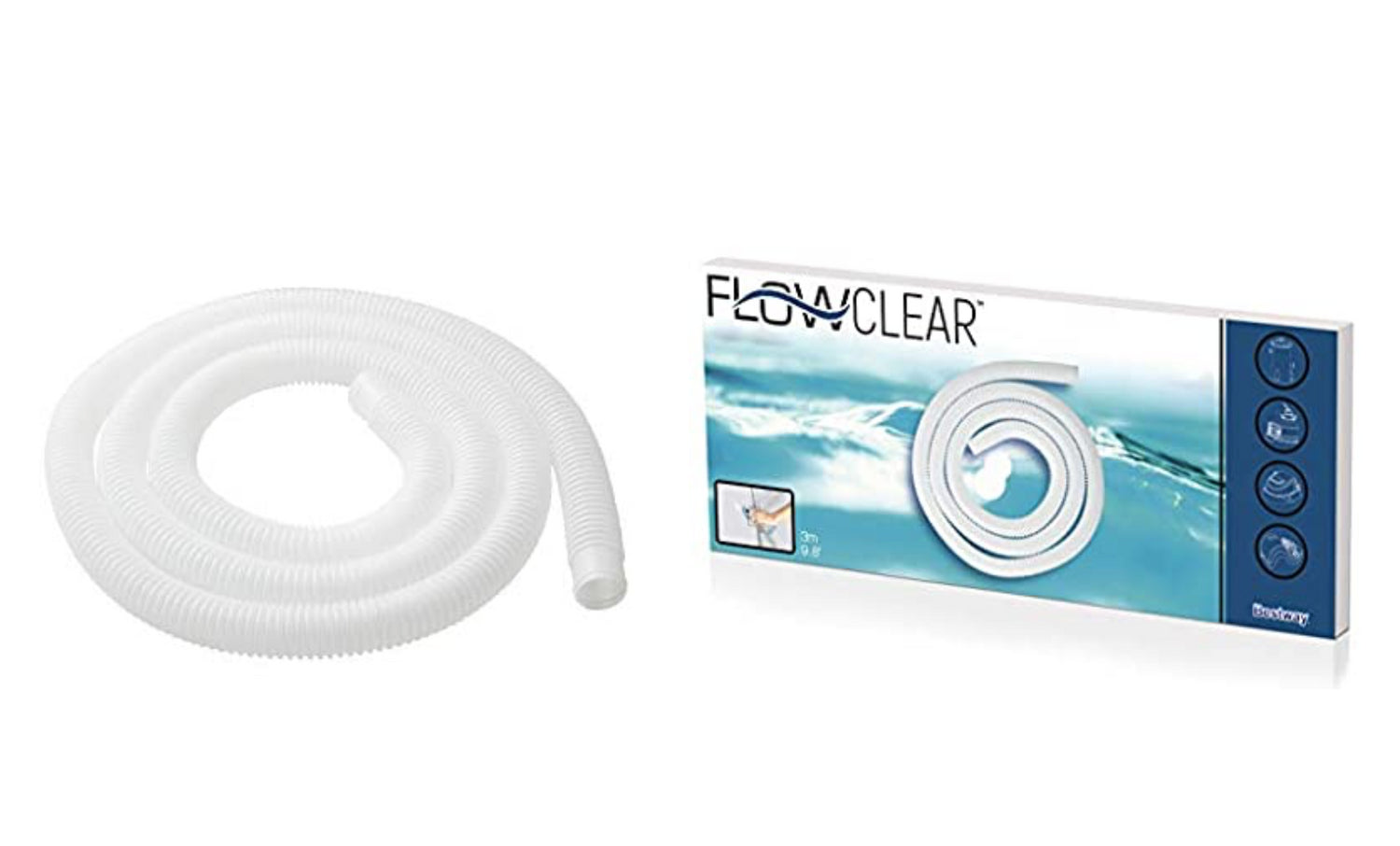 Bestway Hose Pipe 3M Bw58369 1.25 Inches Diameter Swimming Pool White