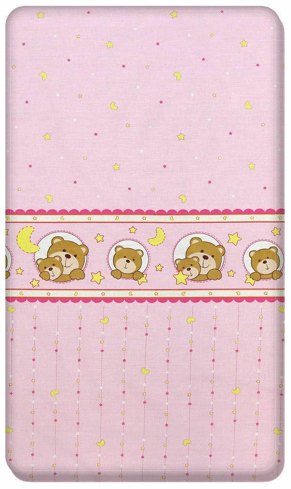 Baby Fitted Junior Bed Sheet Printed 100% Cotton Mattress 160X70cm Window Pink - MyHappy Baby
