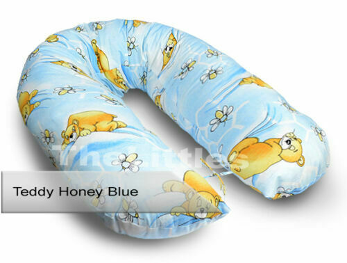 Large Breast Feeding Pillow Baby Nursing Maternity Pregnancy Teddy Honey Blue - MyHappy Baby