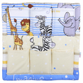 Cot Tidy Organiser Bed Nursery Hanging Storage 6 Pockets Safari Blue