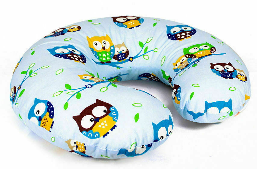 Cover Feeding Pillow Nursing Maternity Baby Breastfeeding Cotton Owls Blue - MyHappy Baby