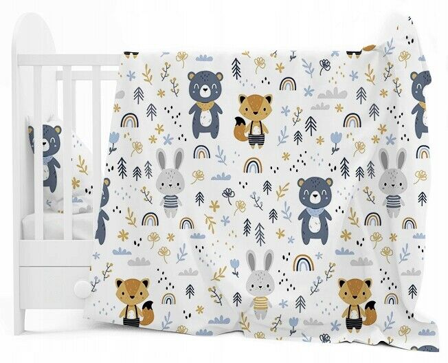Baby 4Pc Bedding Set With Pillow And Duvet Nursery 120X90cm Forest Friends