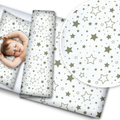 Baby bedding set 2pc fit Junior Bed 150x120cm pillowcase duvet cover - Milky way