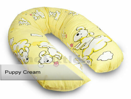 Large Breast Feeding Pillow Cotton Baby Nursing Maternity Pregnancy Puppy Cream - MyHappy Baby