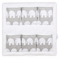 Cot Tidy Organiser Bed Nursery Hanging Storage 6 Pockets Elephants Grey