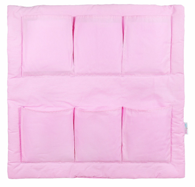 Cot Tidy Organiser Bed Nursery Hanging Storage 6 Pockets Pink