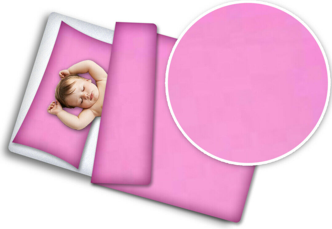 Baby Bedding Set 120X90 Pillowcase Duvet Cover 2Pc Fit Cot 120X60 Pink - MyHappy Baby