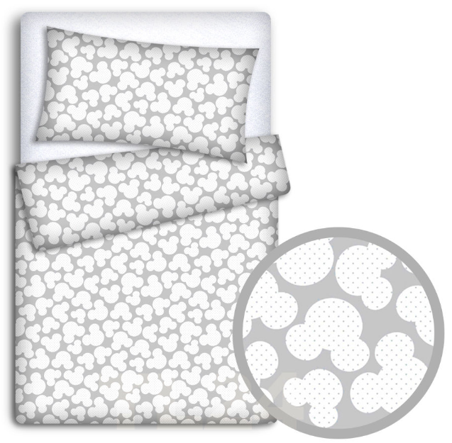 Baby Bedding Set 70X80cm Pillow Duvet 4Pc Fit Crib Mouse Grey