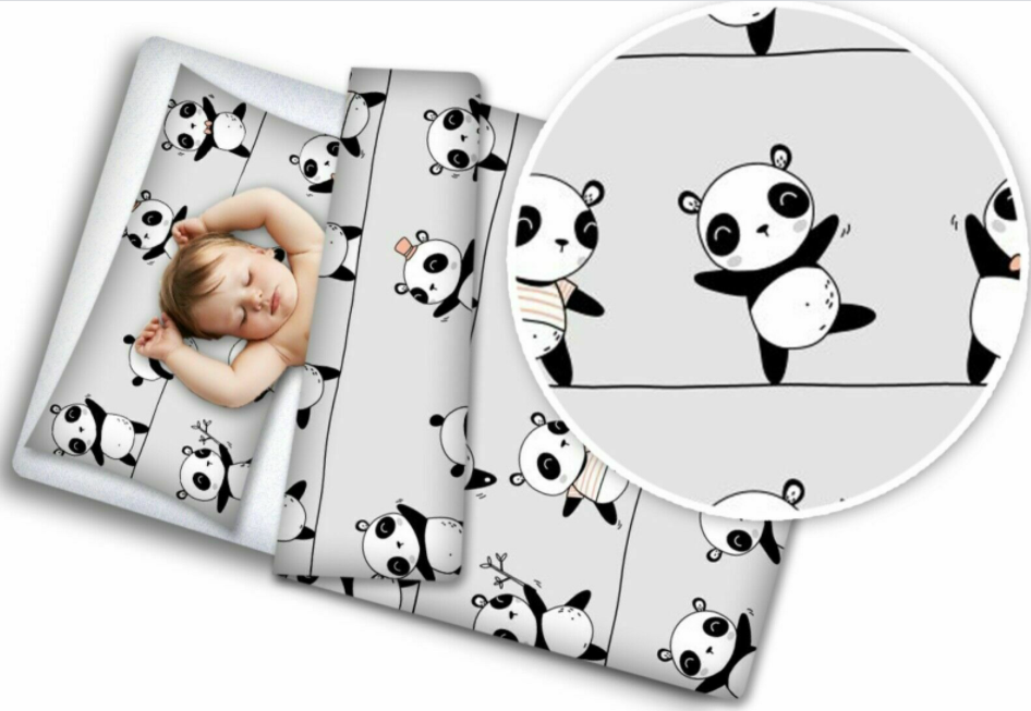 Baby Little Panda 4Pc Bedding Set + Pillow & Duvet 70X80cm To Fit Crib - MyHappy Baby