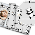 Baby Little Panda 4Pc Bedding Set + Pillow & Duvet 70X80cm To Fit Crib