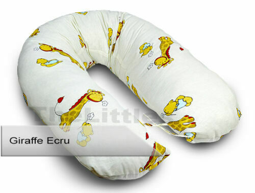 Large Breast Feeding Pillow Cotton Baby Nursing Maternity Pregnancy Giraffe Ecru - MyHappy Baby