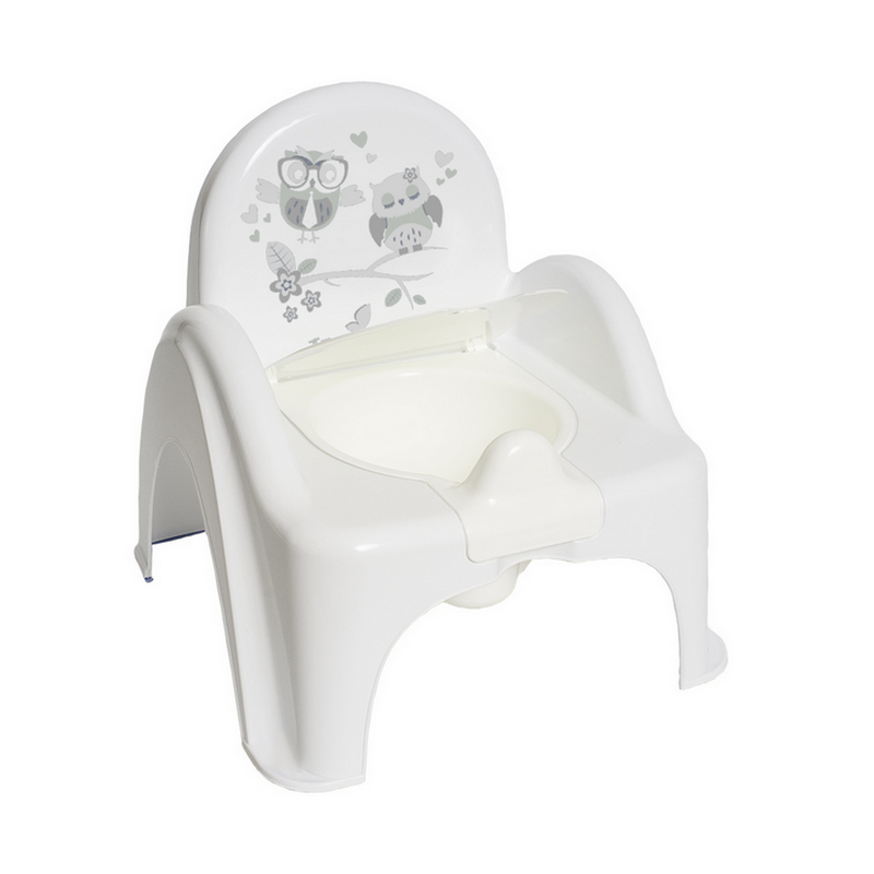 Baby Toilet Potty Chair With Melodies Toddler Training Seat Owls White/White