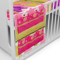 Baby Bed Nursery Hanging Storage 6 Pockets Cot Tidy Organiser Teddy & Fish Pink