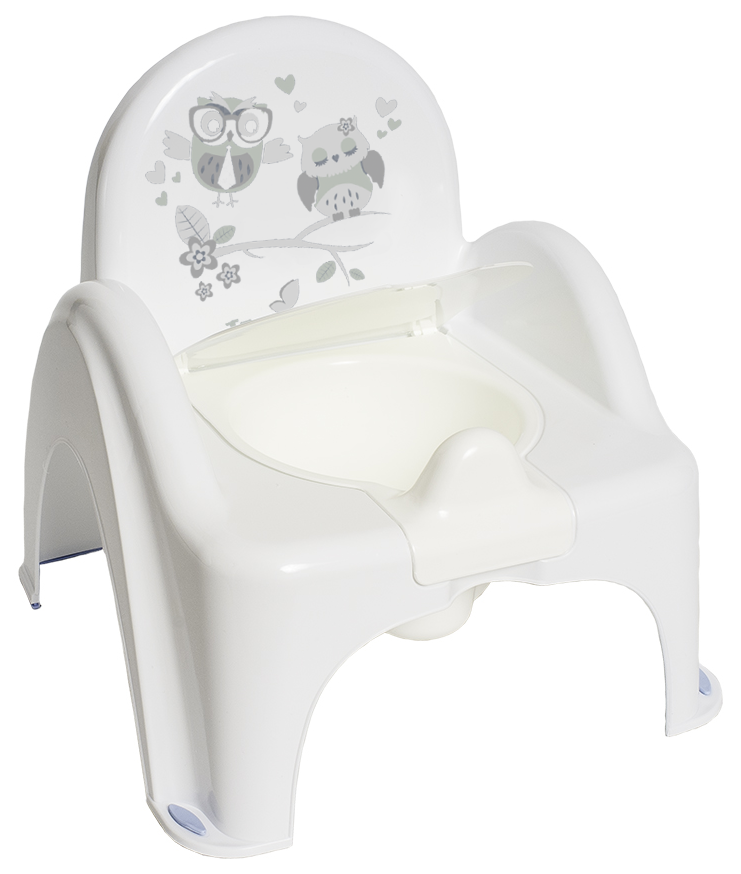 Baby Toilet Potty Chair With Melodies Toddler Kids Training Seat Owls White/Grey