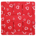 Cot Tidy Organiser Bed Nursery Hanging Storage 6 Pockets White Hearts On Red