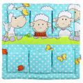 Cot Tidy Organiser Bed Nursery Hanging Storage 6 Pocket Sheep Turquoise
