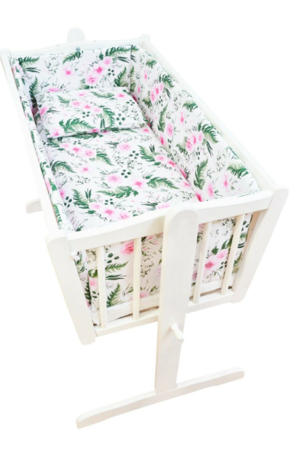 Baby 3Pc Bedding Set Pillow Case/Duvet Cover/Bumper Nursery 70X80 Garden Flowers
