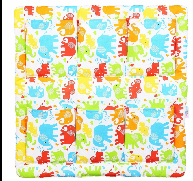 Cot Tidy Organiser Bed Nursery Hanging Storage 6 Pockets Elephants Coloured