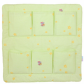 Cot Tidy Organiser Bed Nursery Hanging Storage 6 Pockets Bees Green
