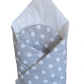 Baby Swaddle Wrap Newborn Bedding Blanket 100% Cotton Sleeping Bag Dots Grey