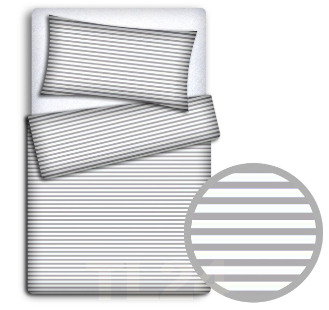 Baby Bedding Fit Cotbed 135x100cm Pillowcase Duvet Cover 2Pc Stripes Grey - MyHappy Baby