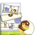 Baby Bedding Fit Cotbed 135X100cm Pillowcase Duvet Cover 2Pc Safari Green