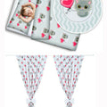 Nursery 2Pc Crib Bedding Set With Matching Curtains For Bedroom Cat Chevron Grey