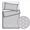 Baby Bedding Set 120X90 Pillowcase Duvet Cover 2Pc Fit Cot White Stars On Grey