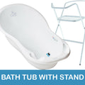 Baby Bath Tub 102cm Thermomether Drain Bunny White + White Stand