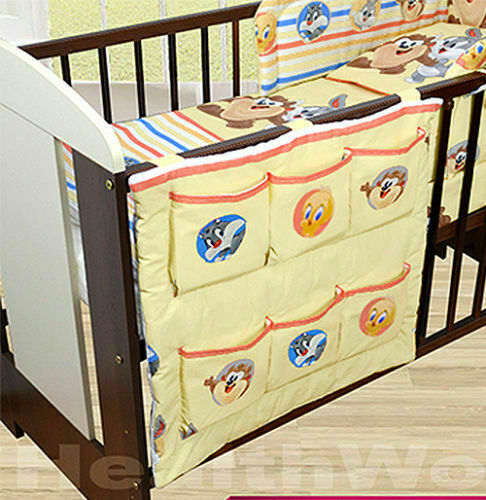 Cot Tidy Organiser Bed Nursery Hanging Storage 6 Pocket 100% Cotton Disney Ecru