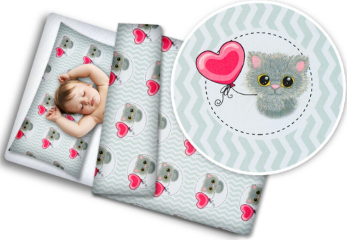 Nursery 2Pc Crib Bedding Set With Matching Curtains For Bedroom Cat Chevron Grey - MyHappy Baby