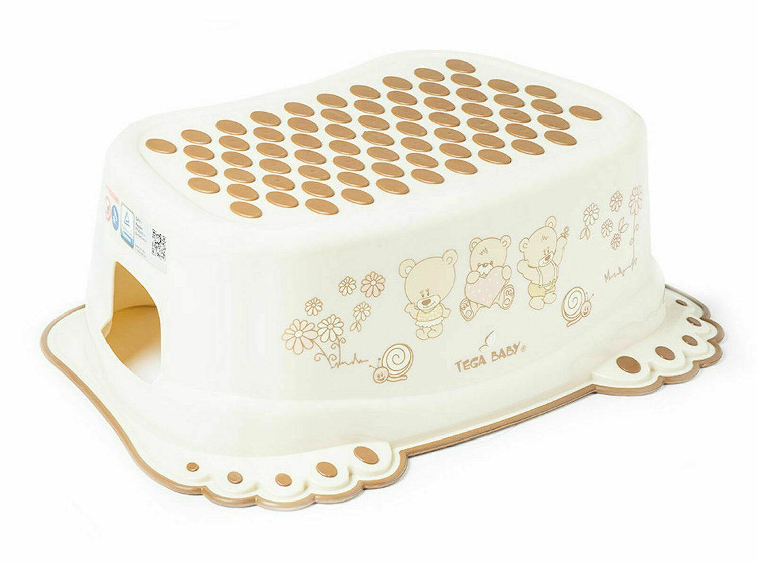 Baby Kids Step Stool Safe Non-Slip Toddlers Potty Training Bathroom Teddy Beige