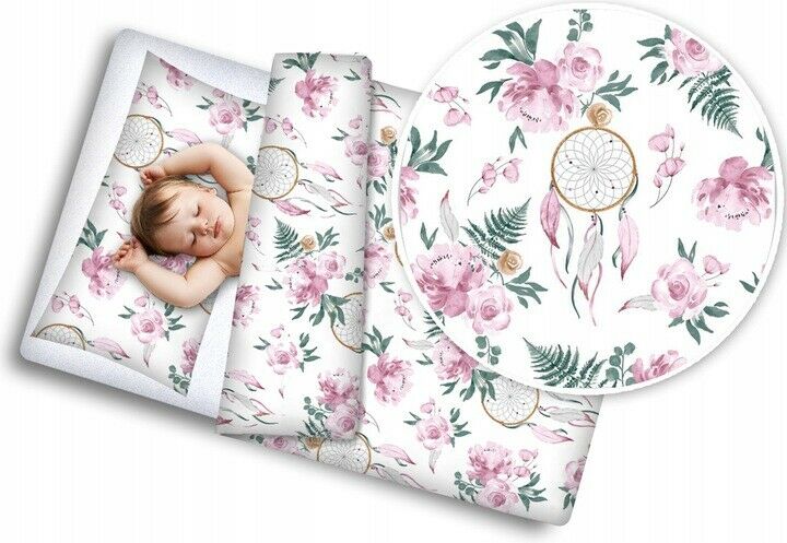 Baby bedding set 2pc 100% cotton pillowcase duvet cover 135x100cm -  Pink Dream Catcher - MyHappy Baby