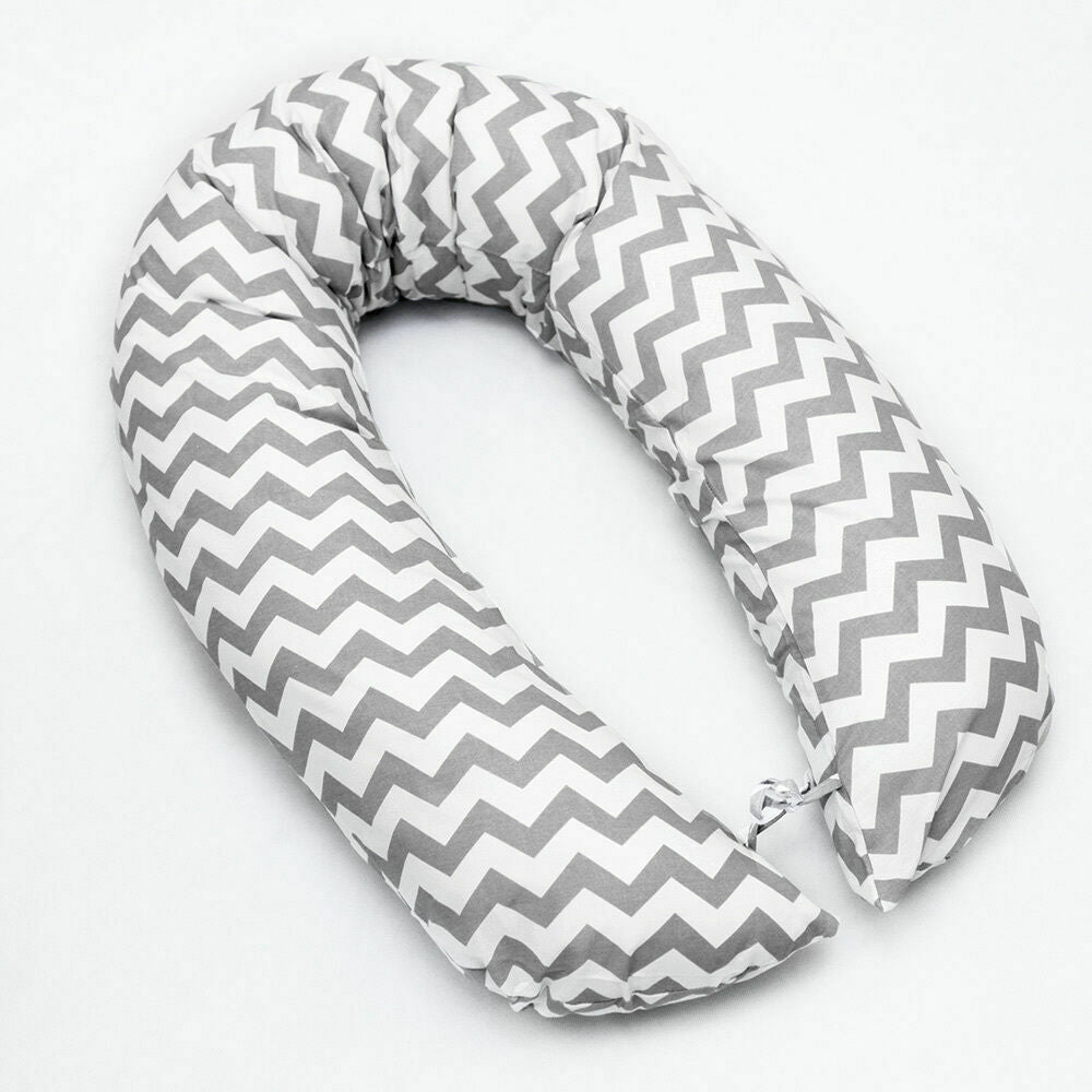Large Breast Feeding Pillow Baby Nursing Maternity Pregnancy Cotton Zig Zag - MyHappy Baby