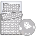 Baby Bedding Fit Crib Set 70X80cm Pillowcase Duvet Cover 2Pc Owls Grey