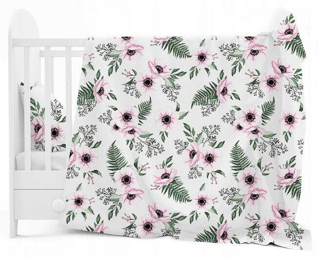 Baby bedding set 2pc 100% cotton pillowcase duvet cover 135x100cm - Poppies - MyHappy Baby