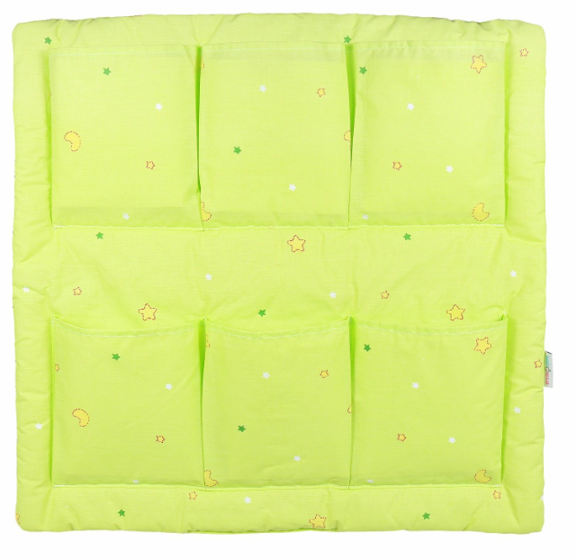 Cot Tidy Organiser Bed Nursery Hanging Storage 6 Pockets Window Green