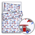 Baby Bedding Set 120X90 Pillowcase Duvet Cover 2Pc Fit Cot 120X60 Vehicles