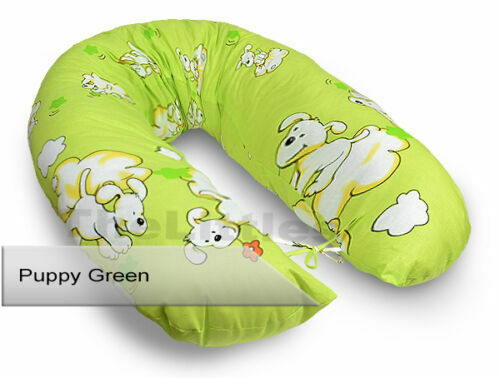 Large Breast Feeding Pillow Cotton Baby Nursing Maternity Pregnancy Puppy Green - MyHappy Baby