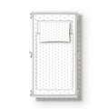 3Pc Bedding Set Bumper All-Round Fit Cot 120x60cm Small Grey Stars On White