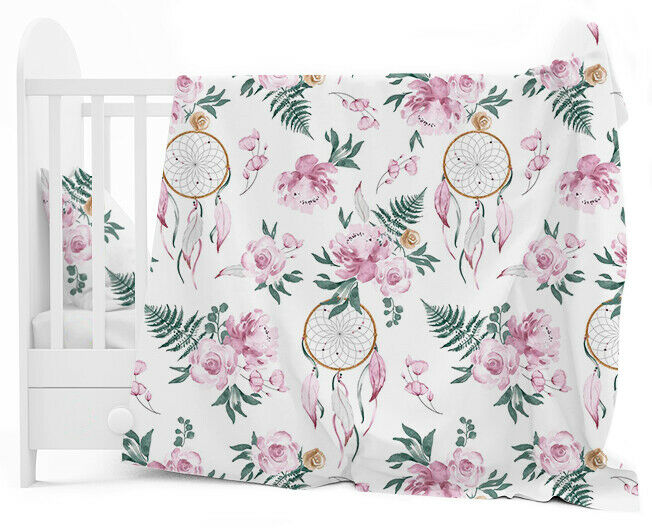 Baby Bedding Set 120X90 Pillowcase Duvet Cover 2Pc Fit Cot Dream Catcher Pink - MyHappy Baby